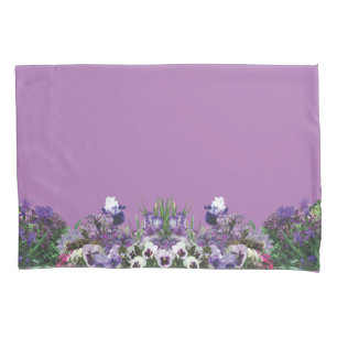 Housse D'oreillers caisses pourpres de coussin de mélange de fleur