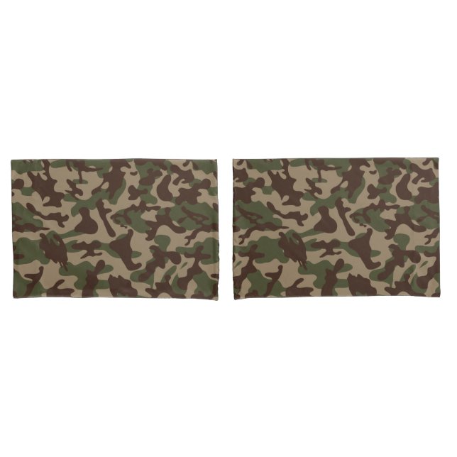 Housse D'oreillers Camouflage en bois profond (devant-Set)