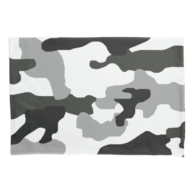 Housse D'oreillers Camouflage gris urbain no 15 imprimé (devant)