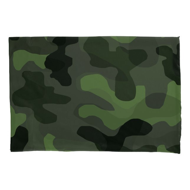 Housse D'oreillers camouflage gris vert foncé no.14 imprimer (devant)