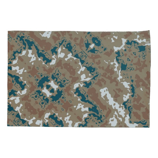 Housse D'oreillers Camouflage terrestre Abstrait Brown (Dos)