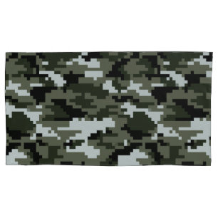 Housse D'oreillers Camouflage urbain numérique à 8 bits / Camo