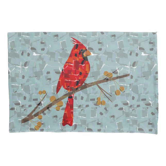 Housse D'oreillers Cardinal Rouge, l'oiseau de Noël (devant)