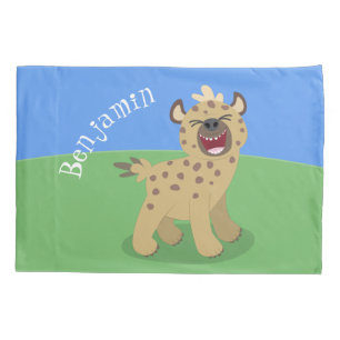 Housse D'oreillers Caricature amusante hyena riant illustration
