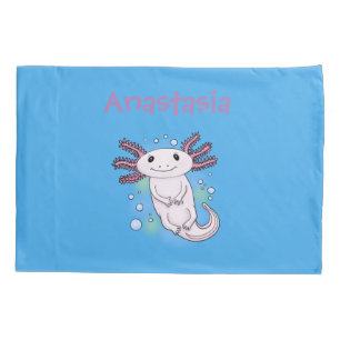 Housse D'oreillers Caricature axolotl rose adorable
