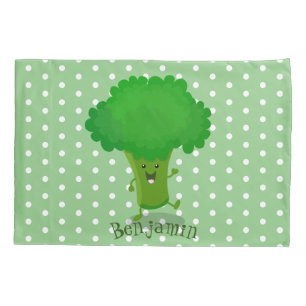 Housse D'oreillers Caricature de brocoli dansant Cute kawaii