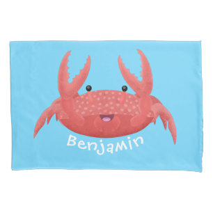 Housse D'oreillers Caricature de crabe rouge cuite