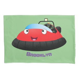 Housse D'oreillers Caricature d'hovercraft rouge joyeux
