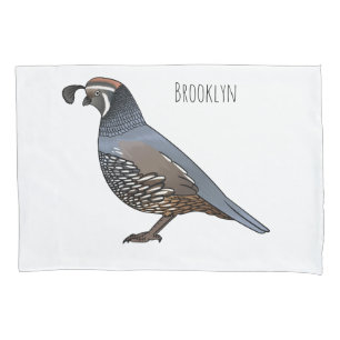 Housse D'oreillers Caricature d'oiseau de caille de Californie