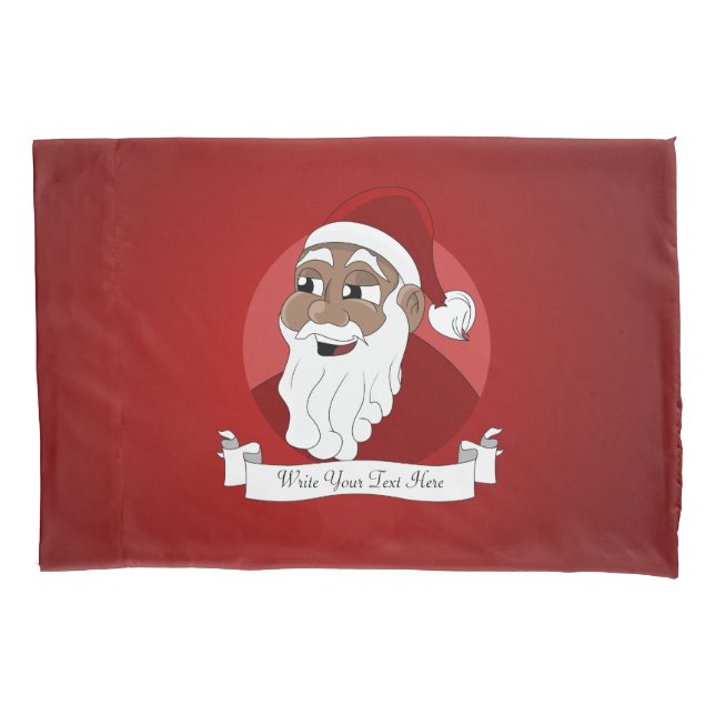Housse D'oreillers Caricature du Père Noël noir (devant)