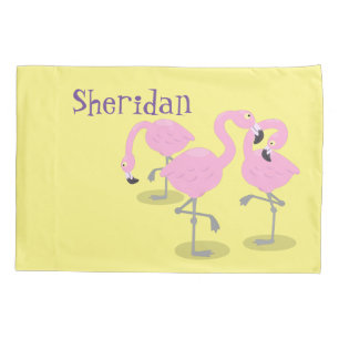 Housse D'oreillers Caricature en trio flamand rose mou