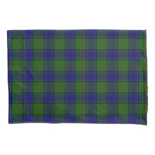 Housse D'oreillers carreaux bleu vert tartan Colquhoun