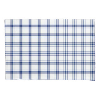Housse D'oreillers Carreaux marins bleus et blancs