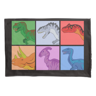 Housse D'oreillers Carrés dinosaures