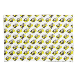 Housse D'oreillers Carton jaune noir Bee Bumblebee abeille