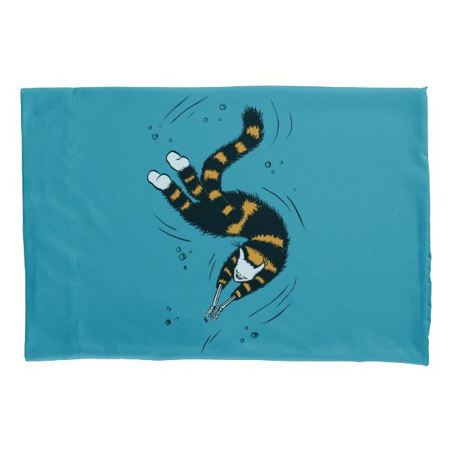 Housse D'oreillers Cat drôle Créature Squelette Mains Natation Sombre (devant)