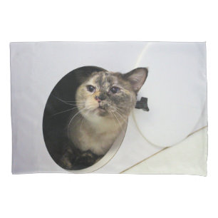 Housse D'oreillers Cat Fleece Blanche