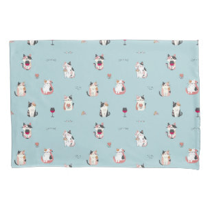 Housse D'oreillers Cat & Vin Pillowcase : Design amusant pour les Amo