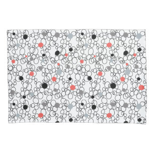 Housse D'oreillers Cercles blancs noirs coralliens, points