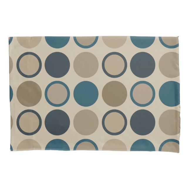 Housse D'oreillers Cercles turquoises et tactiles (devant)