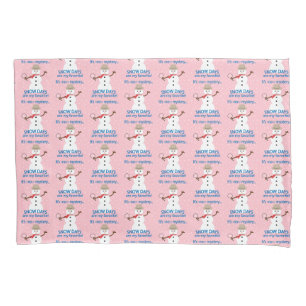 Housse D'oreillers C'est NOw Mystery Detective Snowman Pink