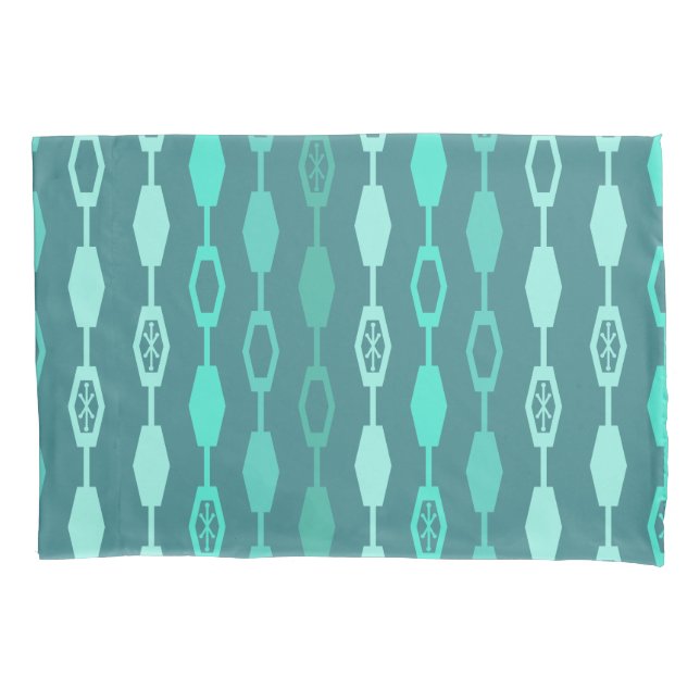 Housse D'oreillers Chaînes modernes du milieu du siècle Turquoise (devant)