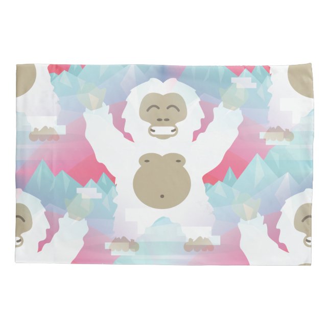 Housse D'oreillers chambre à coucher rose yeti coussin coque (Dos)