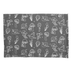 Housse D'oreillers Champignons et escargots Pillowcase