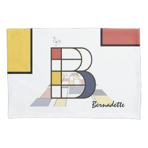 Housse D'oreillers Charmant Neoplasticisme Art Monogramme. Lettre B
