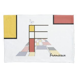 Housse D'oreillers Charmant Neoplasticisme Art Monogramme. Lettre F