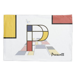 Housse D'oreillers Charmant Neoplasticisme Art Monogramme. Lettre P