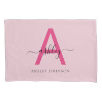 Chaud rose moderne Script Girl Monogramme Nom