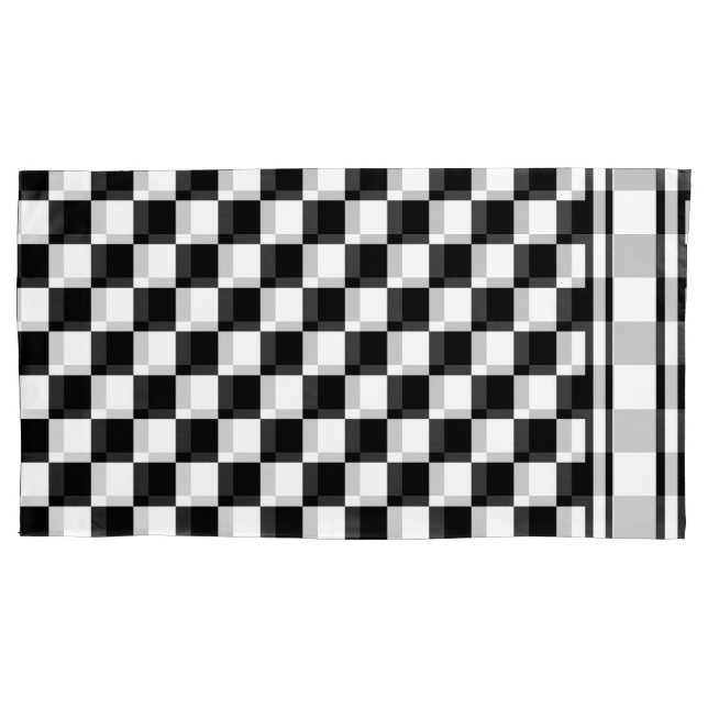 Housse D'oreillers Checkered classique je saigne emballant le blanc (devant)