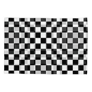 Housse D'oreillers Checkered classique je saigne emballant le blanc