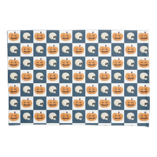 Housse D'oreillers Checks de Skulls et Pumkins