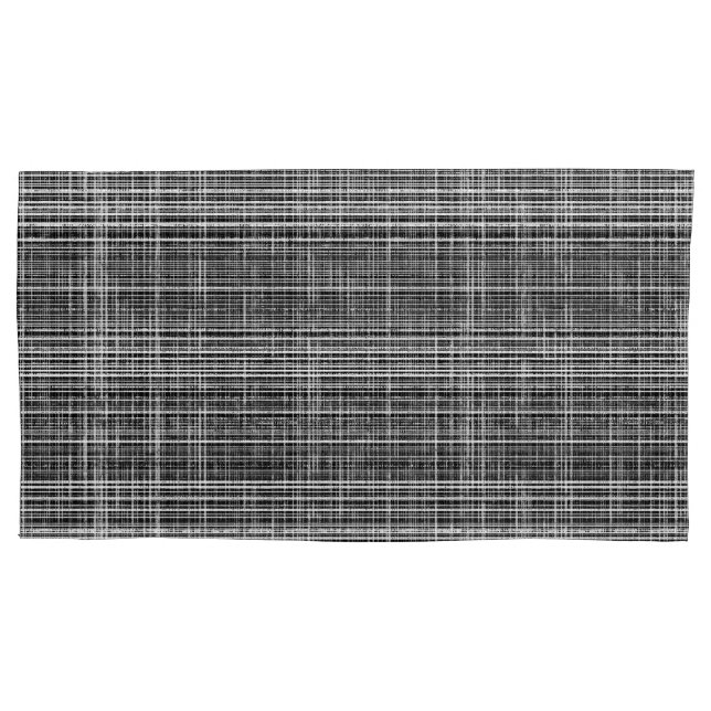 Housse D'oreillers Chèque noir, blanc et gris 2 Motif (devant-gauche)