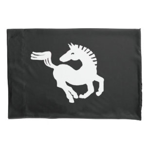 Housse D'oreillers Cheval blanc lapin d'oreiller noir