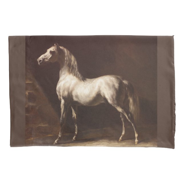 Housse D'oreillers Cheval gris pomme (par Théodore Géricault) (devant-gauche)