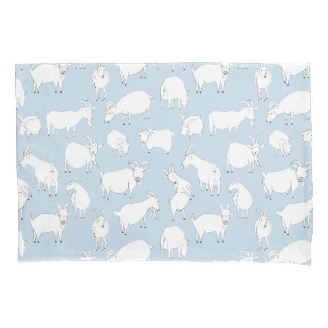 Housse D'oreillers Chèvres jouant - bleus layette (devant)