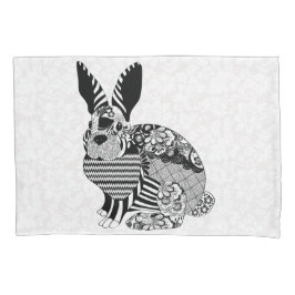 Housse D'oreillers Chevron Et Lapin Floral