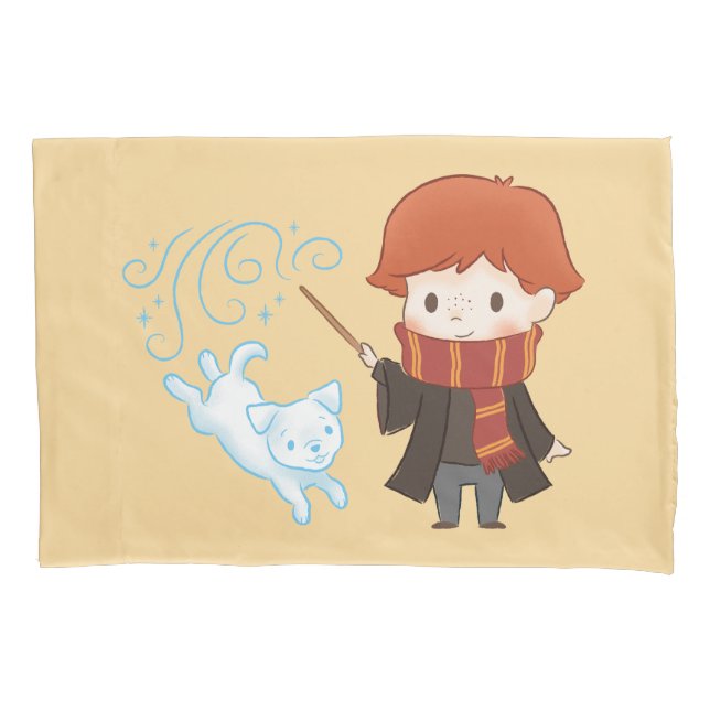 Housse D'oreillers Chibi Ron Weasley Patronus (devant)