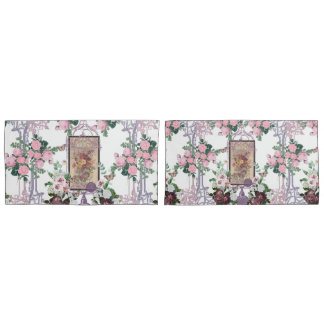 Housse D'oreillers chic français, rustique campagnard, motif floral,