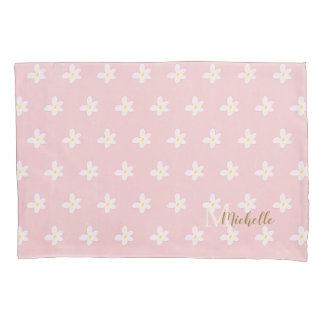 Housse D'oreillers Chic Rose Farmhouse Douceur Daisées Tendance Monog