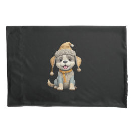 Housse D'oreillers Chien mignon avec vêtements d'hiver