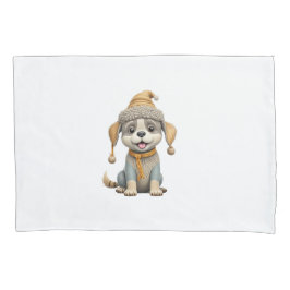 Housse D'oreillers Chien mignon avec vêtements d'hiver