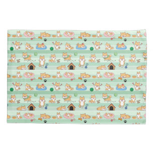 Housse D'oreillers chien mignon jouant saut dormir