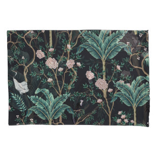 Housse D'oreillers Chinoiserie Oiseaux exotiques : Mur de bananier Vi
