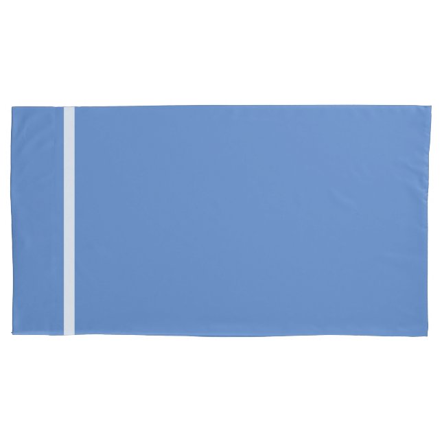 Housse D'oreillers Ciel Bleu Blanc Rayure de finition (devant-gauche)
