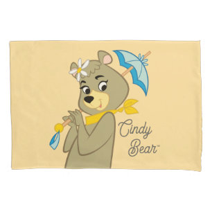 Housse D'oreillers Cindy Bear tenant le parasol