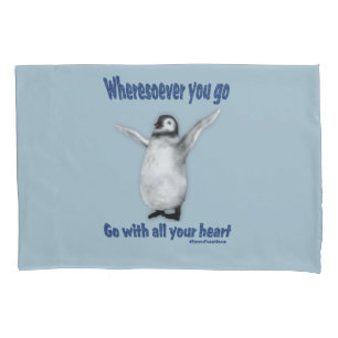 Housse D'oreillers Citation de Confucius Inspirationnelle Penguin